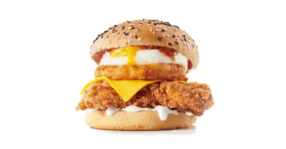 Brekkie AM Delux Burger 1 kfc menu breakfast